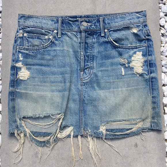 MOTHER Dresses & Skirts - Mother Distressed Jean Skirt Size 25